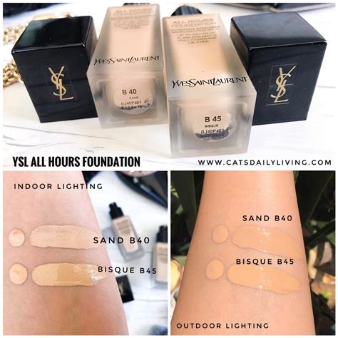 yves saint laurent foundation swatchs|ysl all hours foundation reviews.